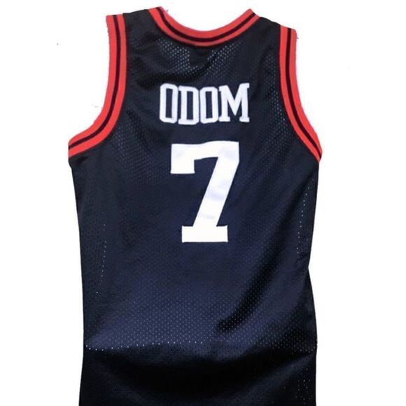 EUC Rare Clippers #7 Lamar Odom Black Red Mesh Jersey - Picture 1 of 6